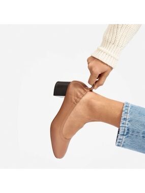 EVERLANE The Day Heel Leather Ballet Heels Pecan 7.5
